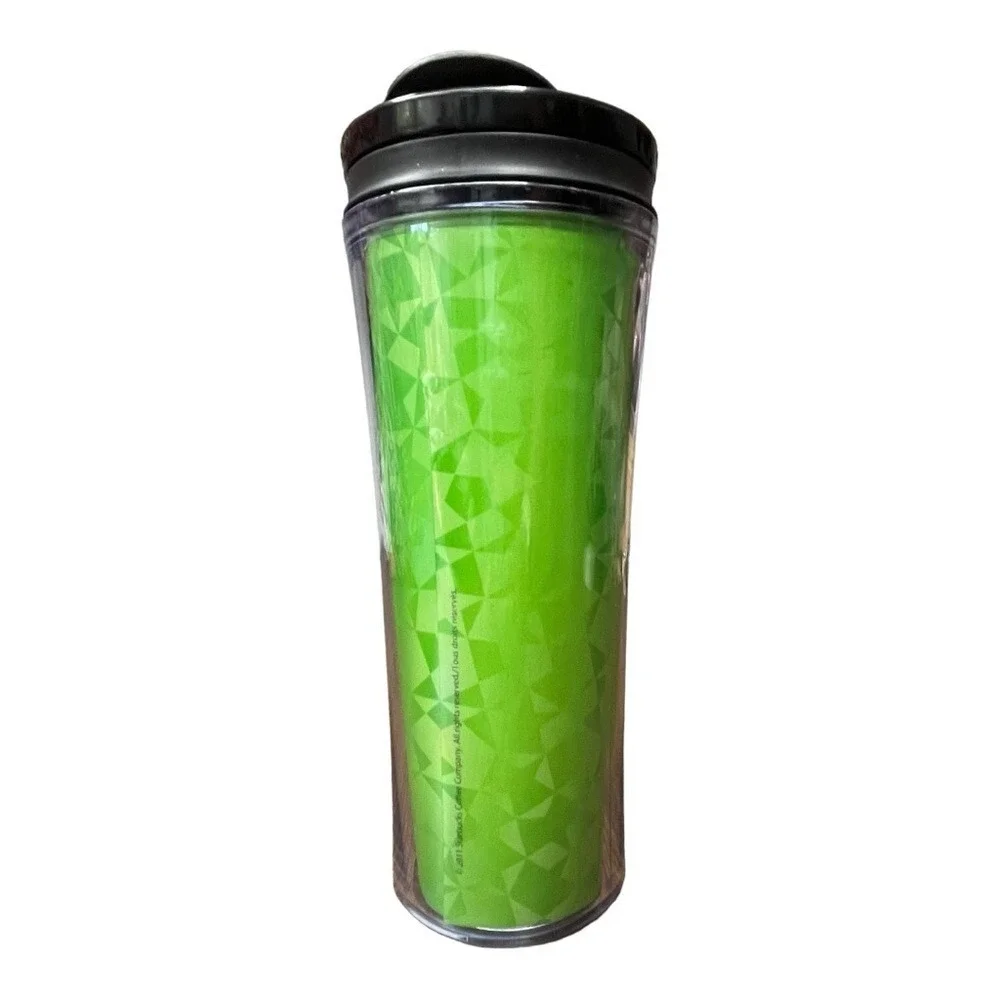 Starbucks Tumbler Travel Mug 16oz Green Geometric Star‎ Mosaic 2011 BPA Free Cup